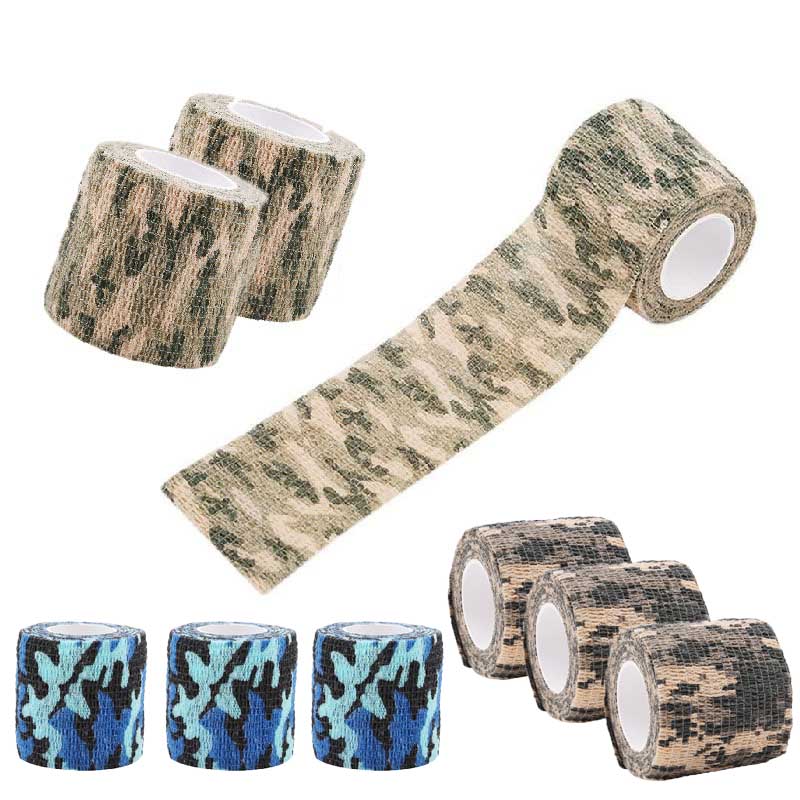 Hunting Outdoor Tattoos - เทปพรางตัวลายพราง 1 ชิ้น แบบใช้ซ้ำได้ ติดแน่นเอง สำหรับพันปืนไรเฟิล