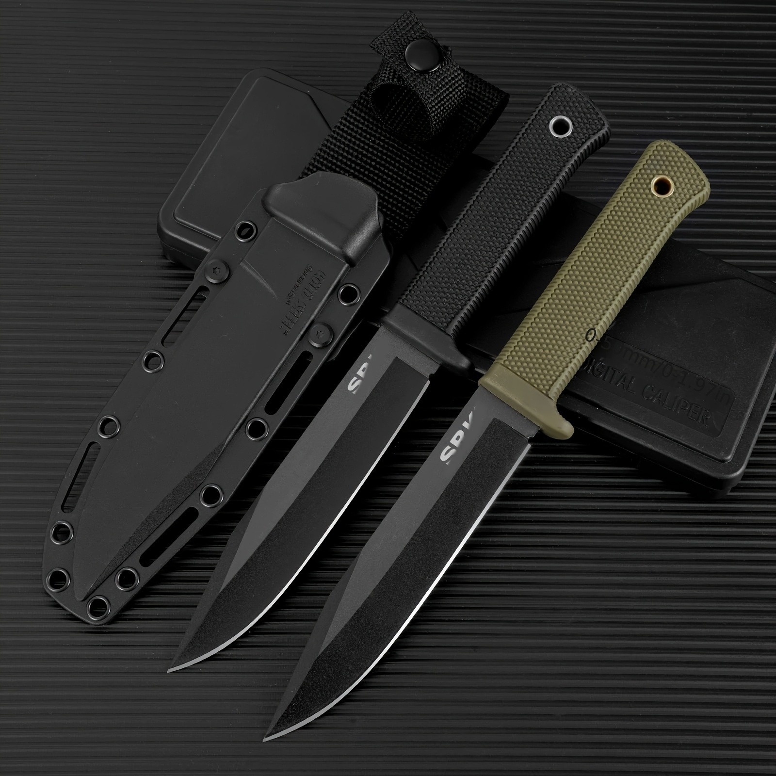 Hunting Outdoor Edge Knives - มีดพกพาสำหรับตั้งแคมป์แบบใบมีดคงที่ ความแข็งสูง สำหรับกิจกรรมกลางแจ้ง พรีเมียม EDC มีดเอาตัวรอด