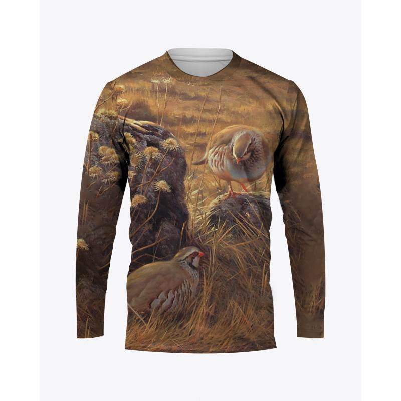 เสื้อยืดคอกลมลายพรางสำหรับผู้ช - Hunting Quail บทวิจารณ์และราคา